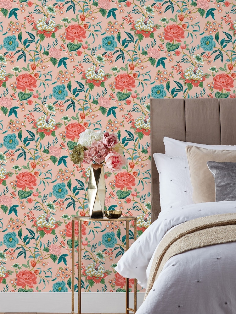 furn. Pink Azalea Bright Blooms Wallpaper - Image 2 of 3