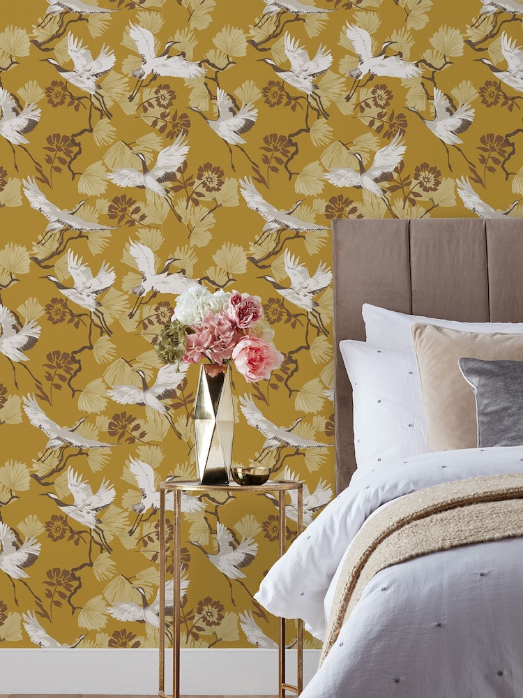 furn. Yellow Demoiselle Botanical Wallpaper - Image 2 of 3