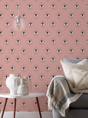 Furn Blush Pink Theia Abstract Foil Wallpaper - Image 1 of 3