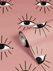 Furn Blush Pink Theia Abstract Foil Wallpaper - Image 2 of 3
