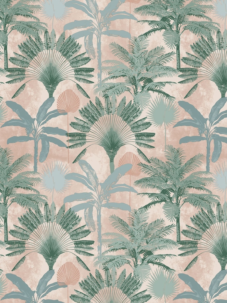 Furn Blush Pink/Green Malaysian Palm Tropical Wallpaper - Image 3 of 3