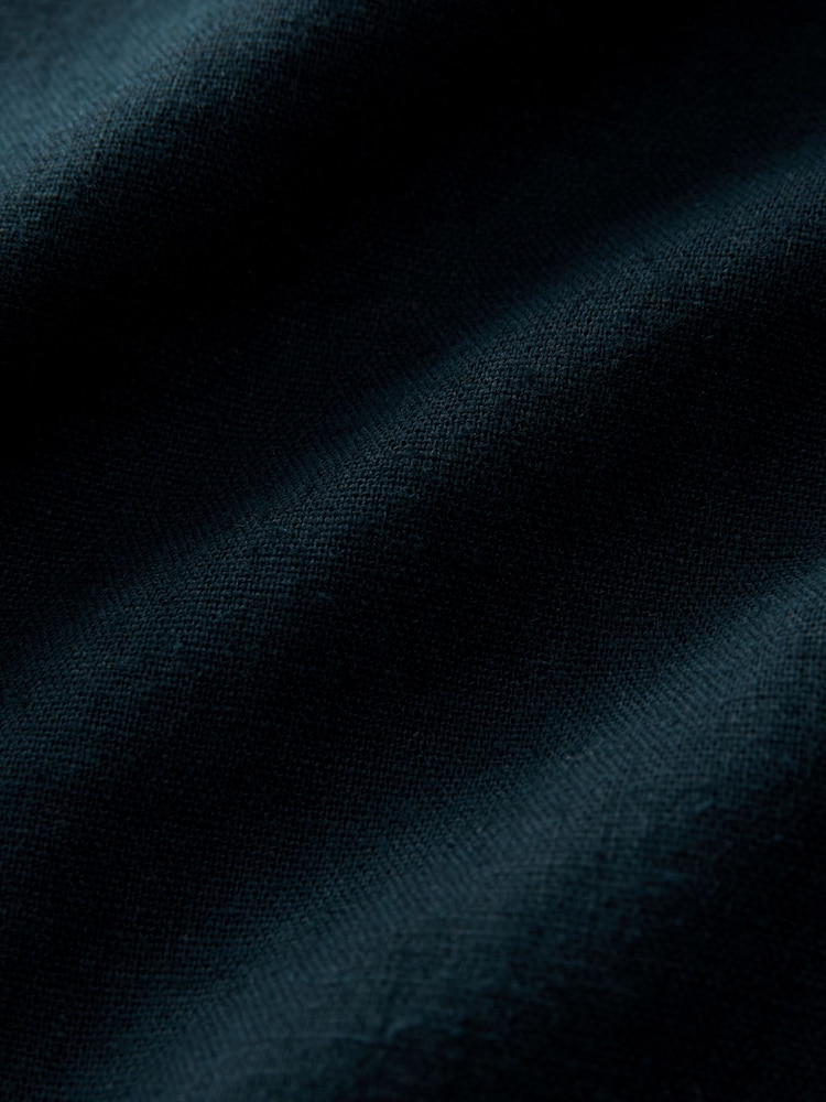 Navy Linen Blend Wide Leg Jumpsuit - Image 6 of 6