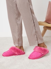 Hot Pink Next Suede Mule Slippers - Image 1 of 6