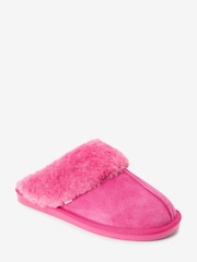 Hot Pink Next Suede Mule Slippers - Image 4 of 6