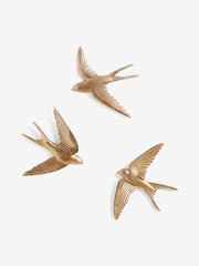 Set of 3 Gold Swallow Wall Art Plaques - Image 3 of 3