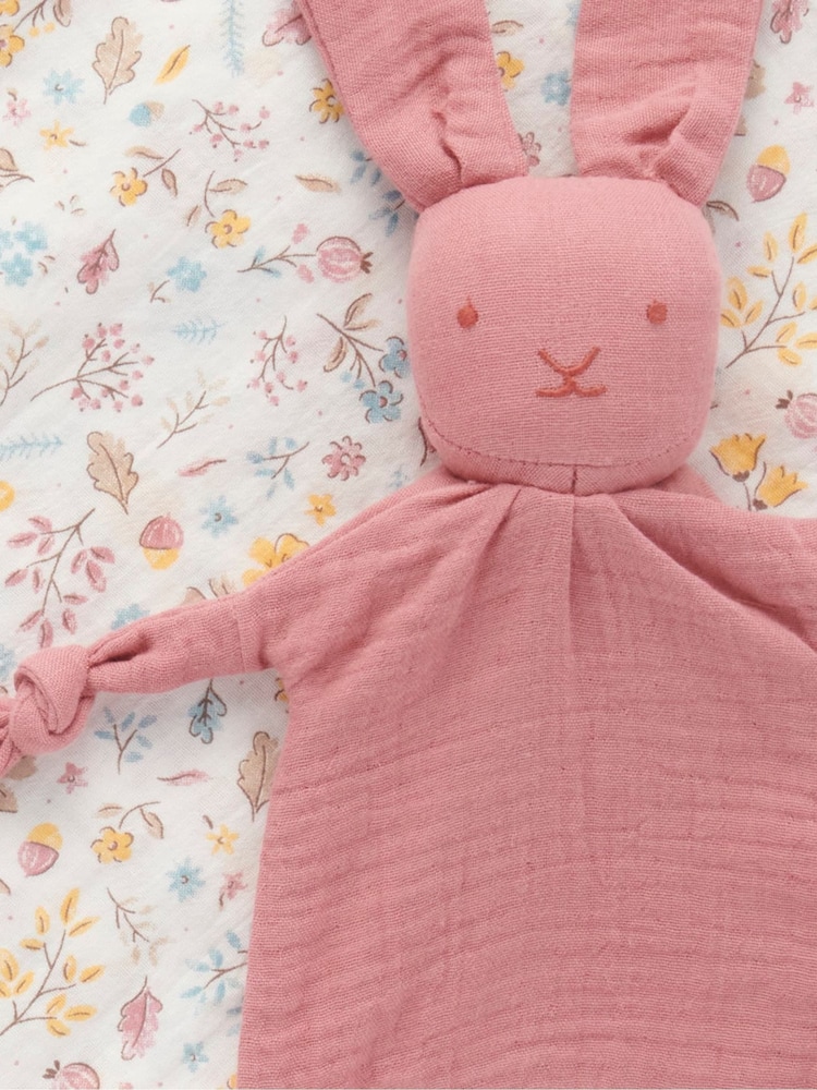 Purebaby Pink Newborn Muslin 100% Cotton Comforter & Wrap Set - Image 2 of 3