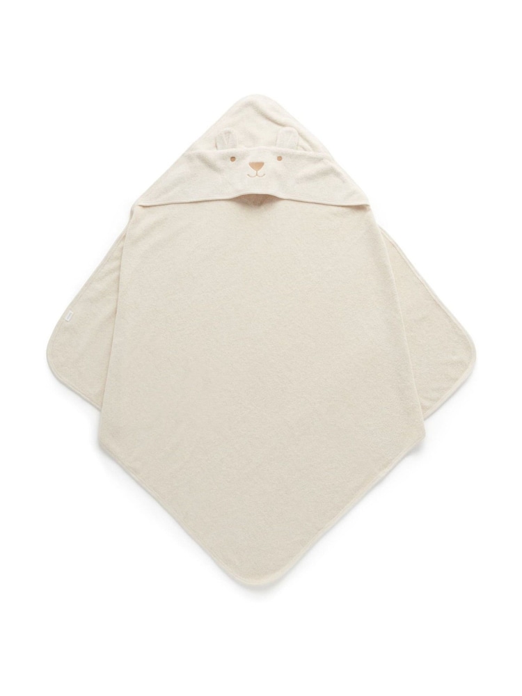 Purebaby Brown Cotton Hooded Towel - Image 1 of 4