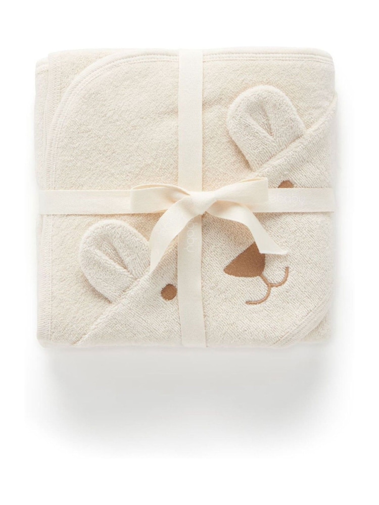 Purebaby Brown Cotton Hooded Towel - Image 2 of 4