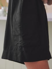 Black Linen Blend Sleeveless Playsuit - Image 6 of 6