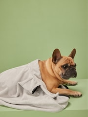 Grey Zipped Dog Drying Towel - Image 1 of 5
