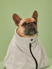 Grey Zipped Dog Drying Towel - Image 2 of 5