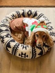 Brown/Cream - Christmas Pudding Dog Fancy Dress - Image 1 of 8
