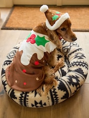 Brown/Cream - Christmas Pudding Dog Fancy Dress - Image 2 of 8