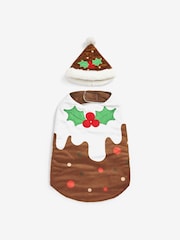 Brown/Cream - Christmas Pudding Dog Fancy Dress - Image 6 of 8