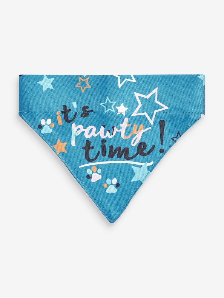 Teal Blue Party Time Pet Bandana - Image 1 of 2