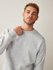 Grey Regular Fit Jersey Cotton Rich Crew Sweatshirt - Image 4 of 5