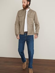 Stone Neutral Shower Resistant Utility Shacket - Image 2 of 7