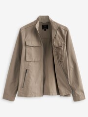 Stone Neutral Shower Resistant Utility Shacket - Image 6 of 7
