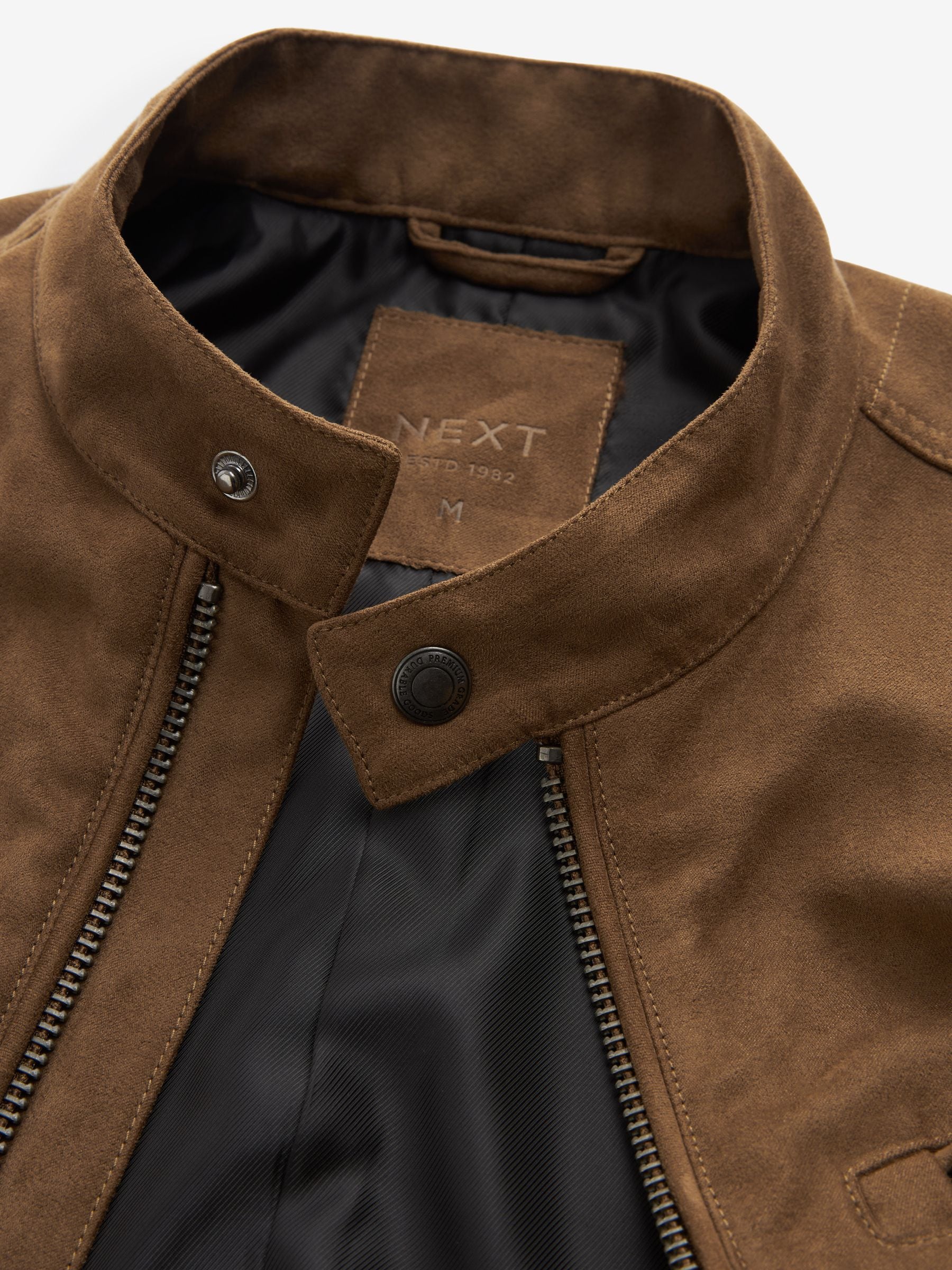 Buy Tan Brown Faux Suede Biker Jacket from Next Germany