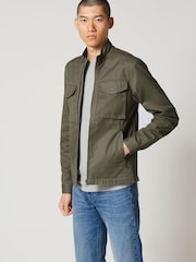 Khaki Green Shower Resistant Utility Shacket - Image 1 of 8