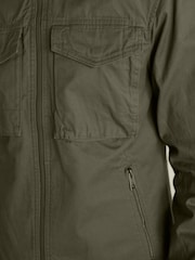 Khaki Green Shower Resistant Utility Shacket - Image 7 of 8