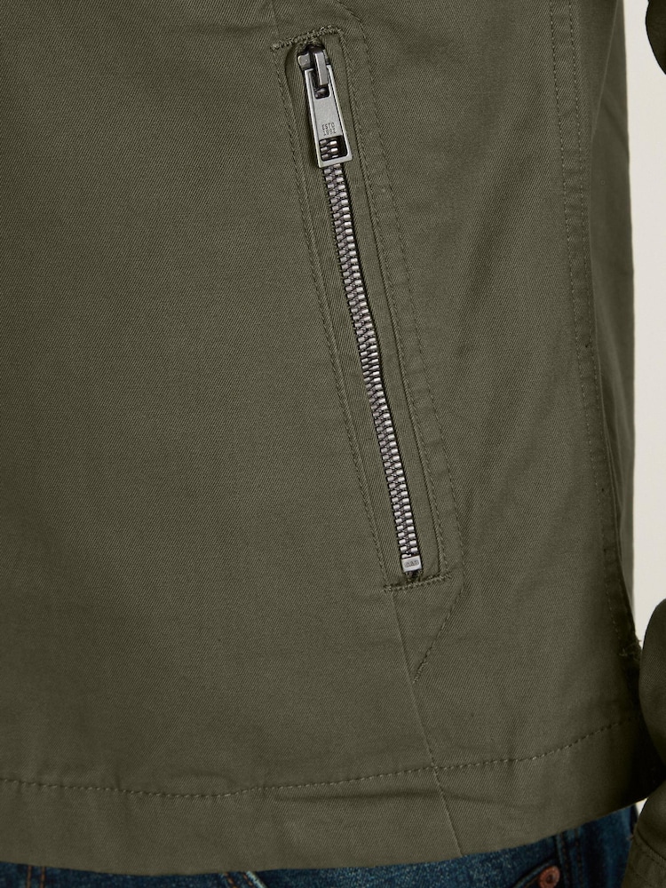 Khaki Green Shower Resistant Utility Shacket - Image 8 of 8