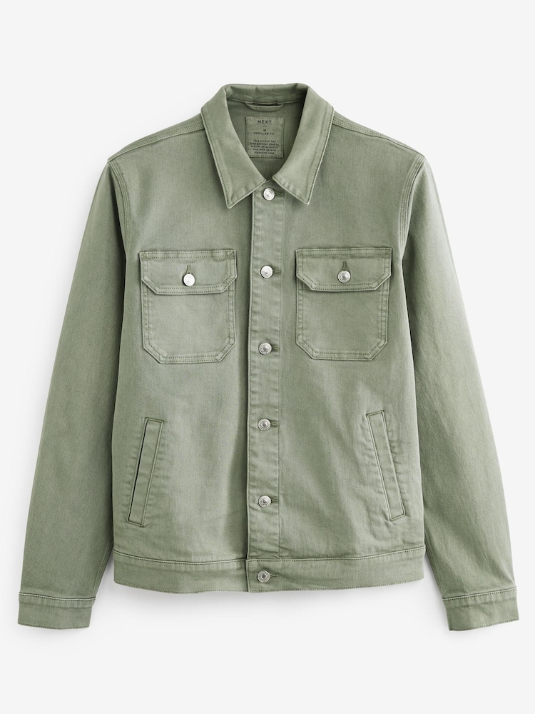 Sage Green Denim Jacket - Image 4 of 8