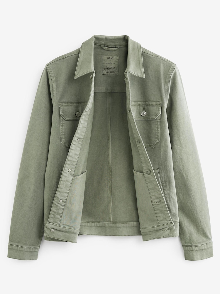 Sage Green Denim Jacket - Image 5 of 8