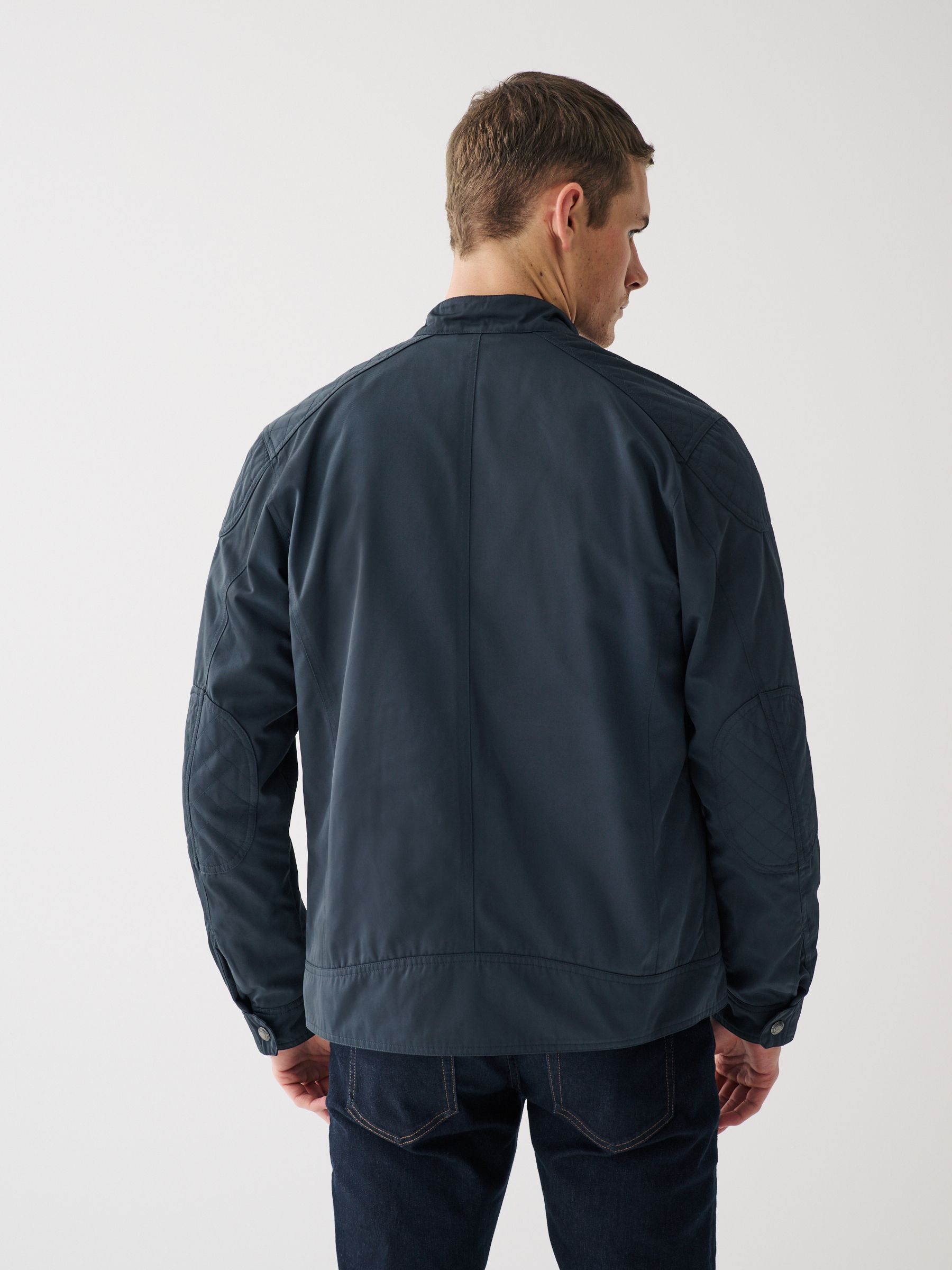 Buy Navy Blue Shower Resistant Biker Jacket from Next Luxembourg