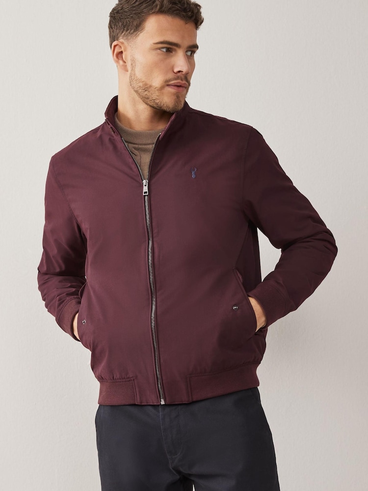Burgunderrot - Wasserabweisende Harrington-Jacke mit Karofutter - Bild 1 von 11 Burgunderrot - Wasserabweisende Harrington-Jacke mit Karofutter - Bild 1 von 11