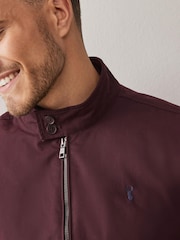 Burgundy Red Shower Resistant Check Lining Harrington Jacket - Image 3 of 11
