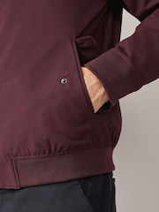 Burgundy Red Shower Resistant Check Lining Harrington Jacket - Image 4 of 11