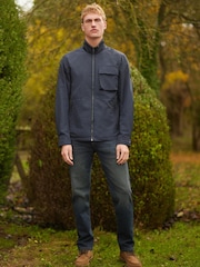 Marineblau/blau - Wasserabweisende Jacke mit Trichterkragen - Bild 3 von 14