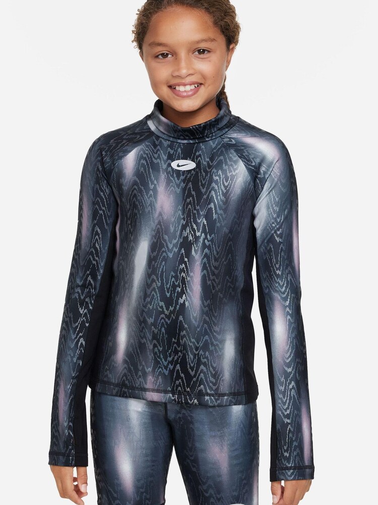 Nike Pro Black Warm Icon Clash Long Sleeve Top - Image 1 of 5