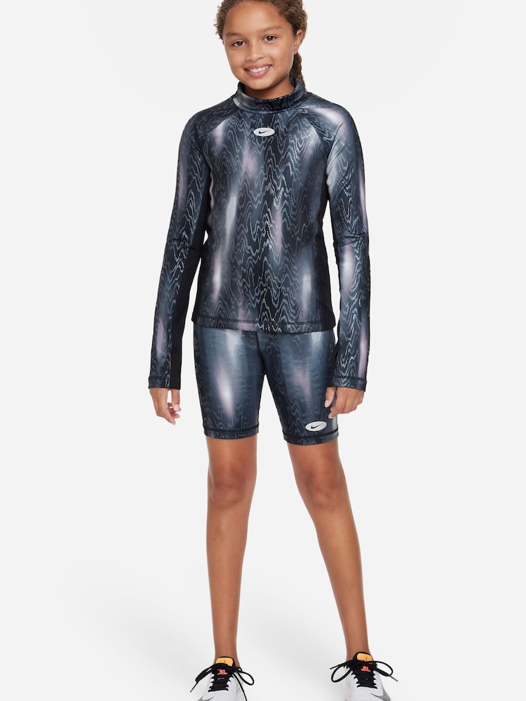 Nike Pro Black Warm Icon Clash Long Sleeve Top - Image 3 of 5