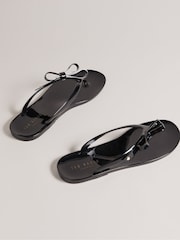 Ted Baker Black Dusky Bow Jassey Flip Flops - Image 2 of 4