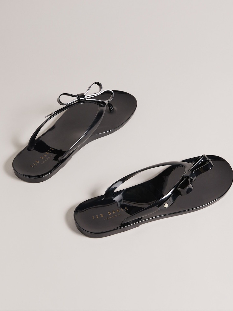 Ted Baker Black Dusky Bow Jassey Flip Flops - Image 2 of 4