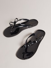 Ted Baker Black Dusky Bow Jassey Flip Flops - Image 3 of 4