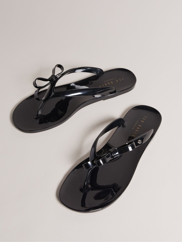 Ted Baker Black Dusky Bow Jassey Flip Flops - Image 3 of 4