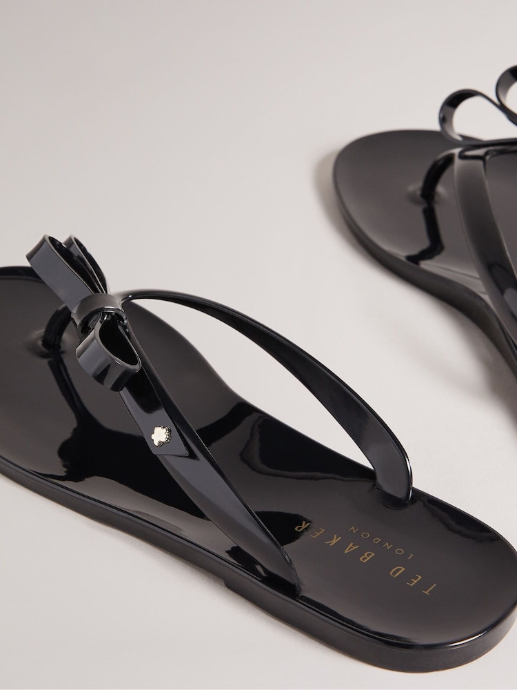 Ted Baker Black Dusky Bow Jassey Flip Flops - Image 4 of 4