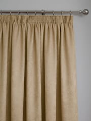 Fusion Ochre Yellow Galaxy Room Darkening Woven Pair of Pencil Pleat Curtains - Image 2 of 3