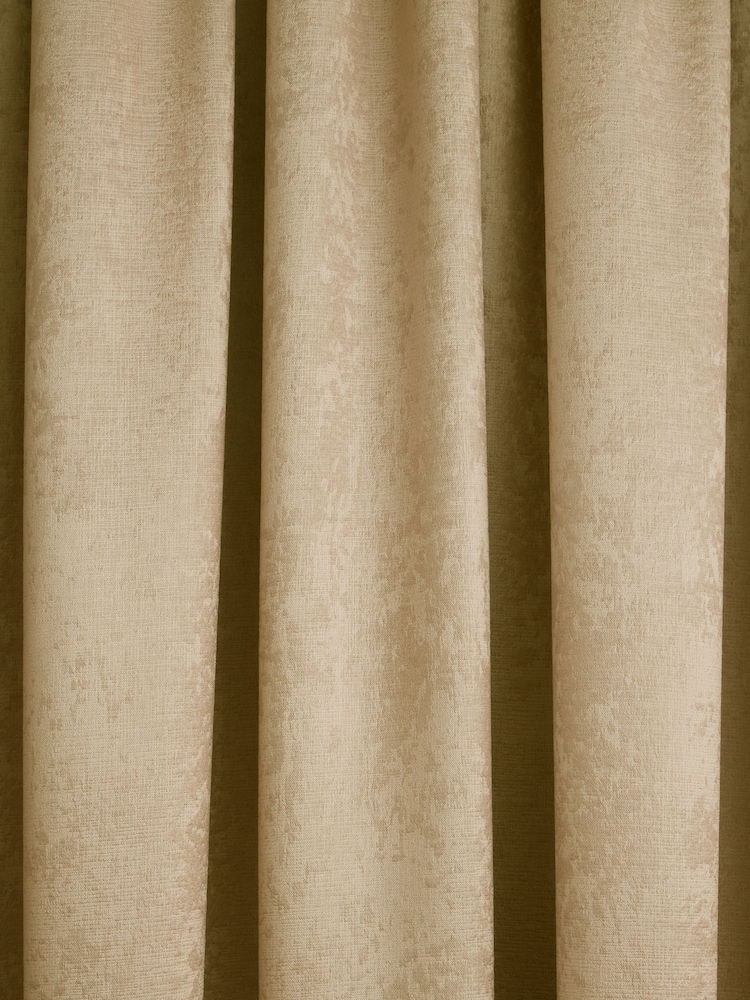 Fusion Ochre Yellow Galaxy Room Darkening Woven Pair of Pencil Pleat Curtains - Image 3 of 3