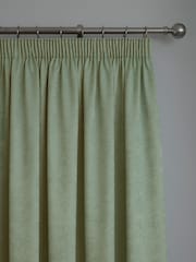 Fusion Green Galaxy Dim Out Woven Pair of Pencil Pleat Curtains - Image 2 of 3