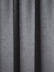 Fusion Charcoal Grey Galaxy Room Darkening Woven Pair of Pencil Pleat Curtains - Image 3 of 3