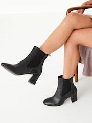 Black Leather Forever Comfort with Motion Flex Heeled Chelsea Boots - Image 1 of 8