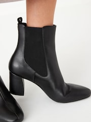 Black Leather Forever Comfort with Motion Flex Heeled Chelsea Boots - Image 4 of 8