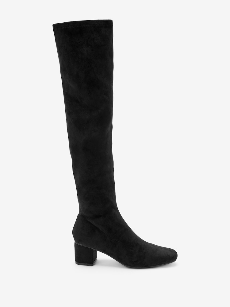 Black Regular/Wide Fit Forever Comfort® Over The Knee Sock Boots - Image 1 of 5