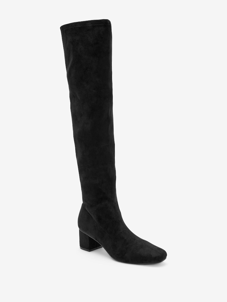 Black Regular/Wide Fit Forever Comfort® Over The Knee Sock Boots - Image 2 of 5
