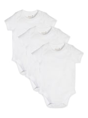 M&Co White Short Sleeve Bodysuits Three Pack - Image 1 of 1