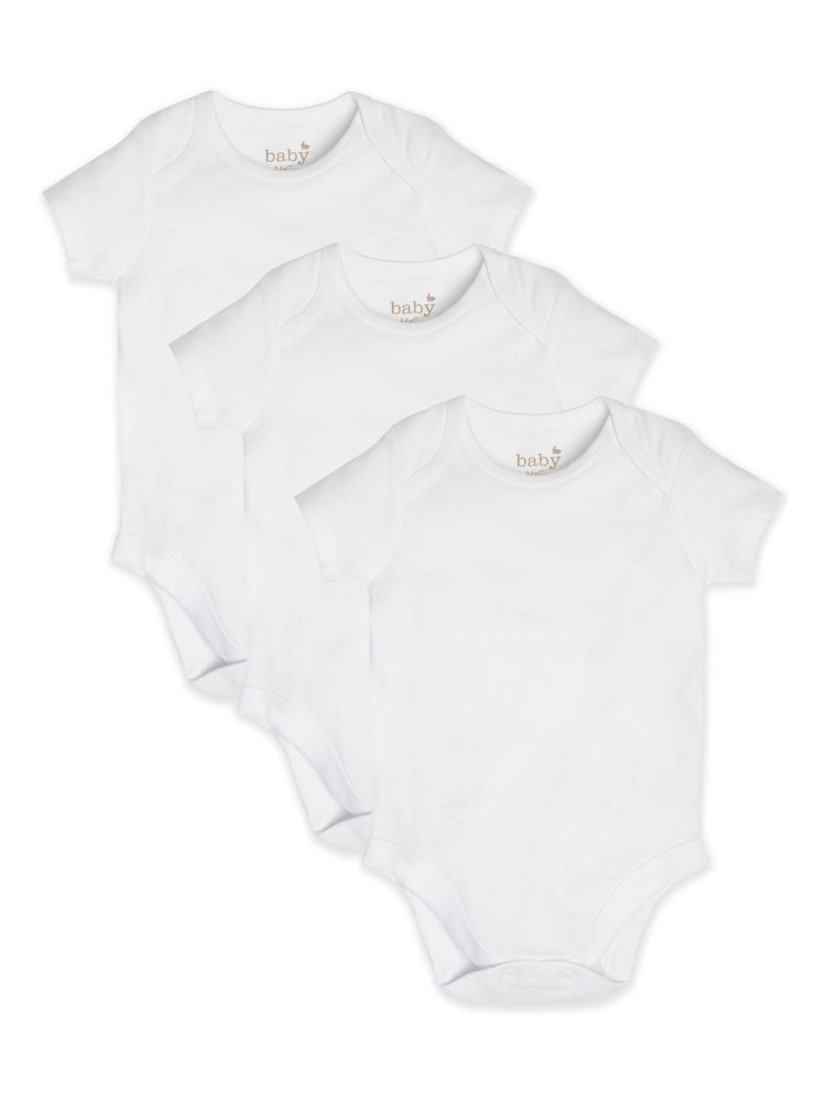 M&Co White Short Sleeve Bodysuits Three Pack - Image 1 of 1